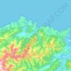 Mapa topográfico Cudillero, mapa de relieve, mapa de altitud