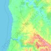Mapa topográfico São Teotónio, mapa de relieve, mapa de altitud