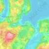 Mapa topográfico Midland, mapa de relieve, mapa de altitud