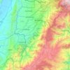 Mapa topográfico Quindío, mapa de relieve, mapa de altitud