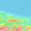 Mapa topográfico Llanes, mapa de relieve, mapa de altitud